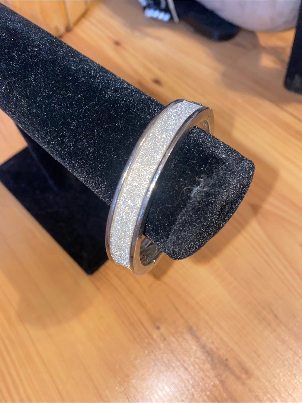 Silver-Tone Hinged Bangle Bracelet